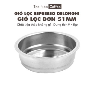 Giỏ lọc đơn 1 lớp 51mm cho máy pha Espresso Delonghi