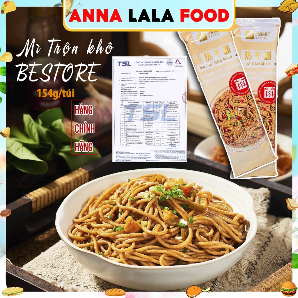 Bestore Mì khô - Mỳ khô chua cay - Mỳ trộn 154g