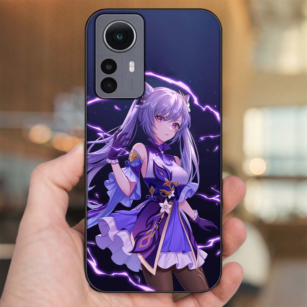 Ốp lưng Xiaomi 12 Pro 5G viền đen in hình Keqing Genshin Impact