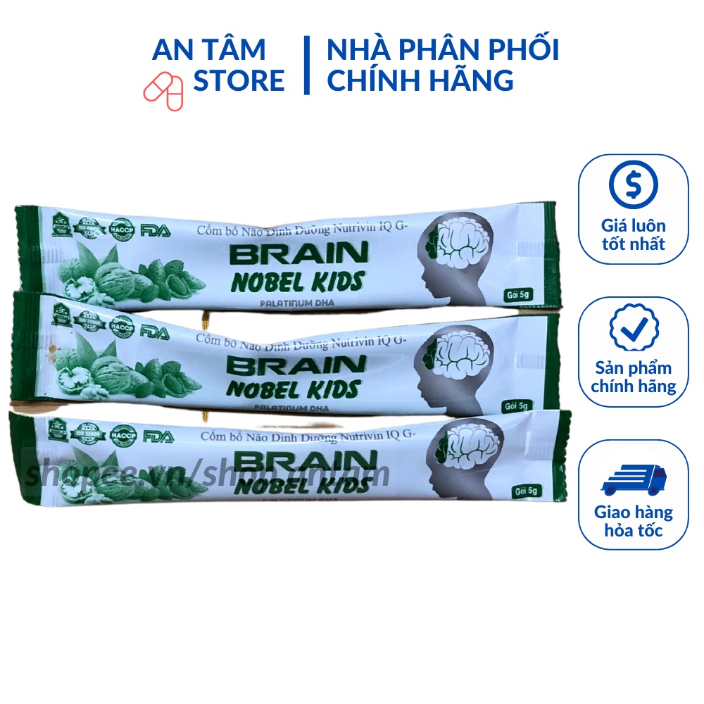 Cốm bổ não dinh dưỡng Nutrivin IQ G Brain NOBEL KIDS Palatinum DHA- Noben kid phát triển trí não cho trẻ từ 6 tháng tuổi