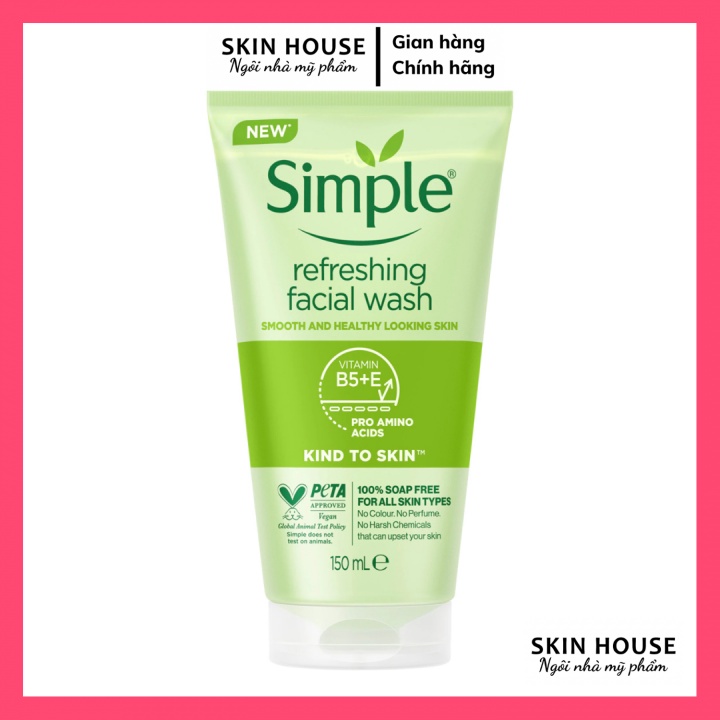 Sữa Rửa Mặt Simple - Sữa Rửa Mặt Simple Gel Kind To Skin Refreshing Facial Wash Gel 150ml