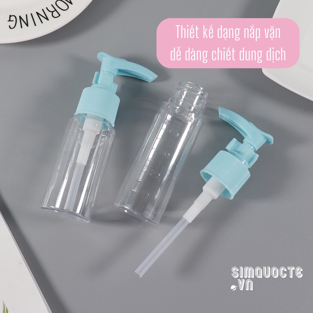 Bộ chiết mỹ phẩm 3 món nhựa PP cao cấp kèm túi tiện lợi mang theo du lịch CCC44