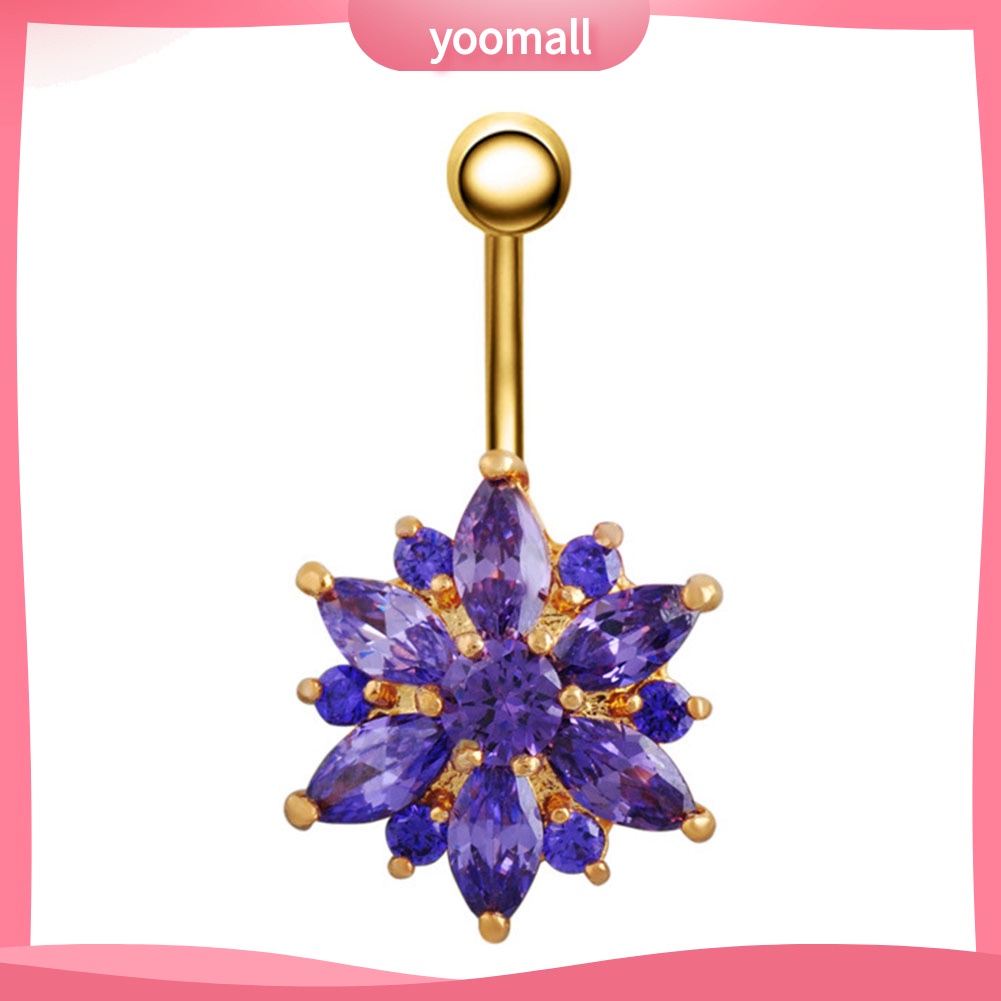 Khuyên Rốn Hình Hoa Đính Đá Thời Trang Cho Nữ