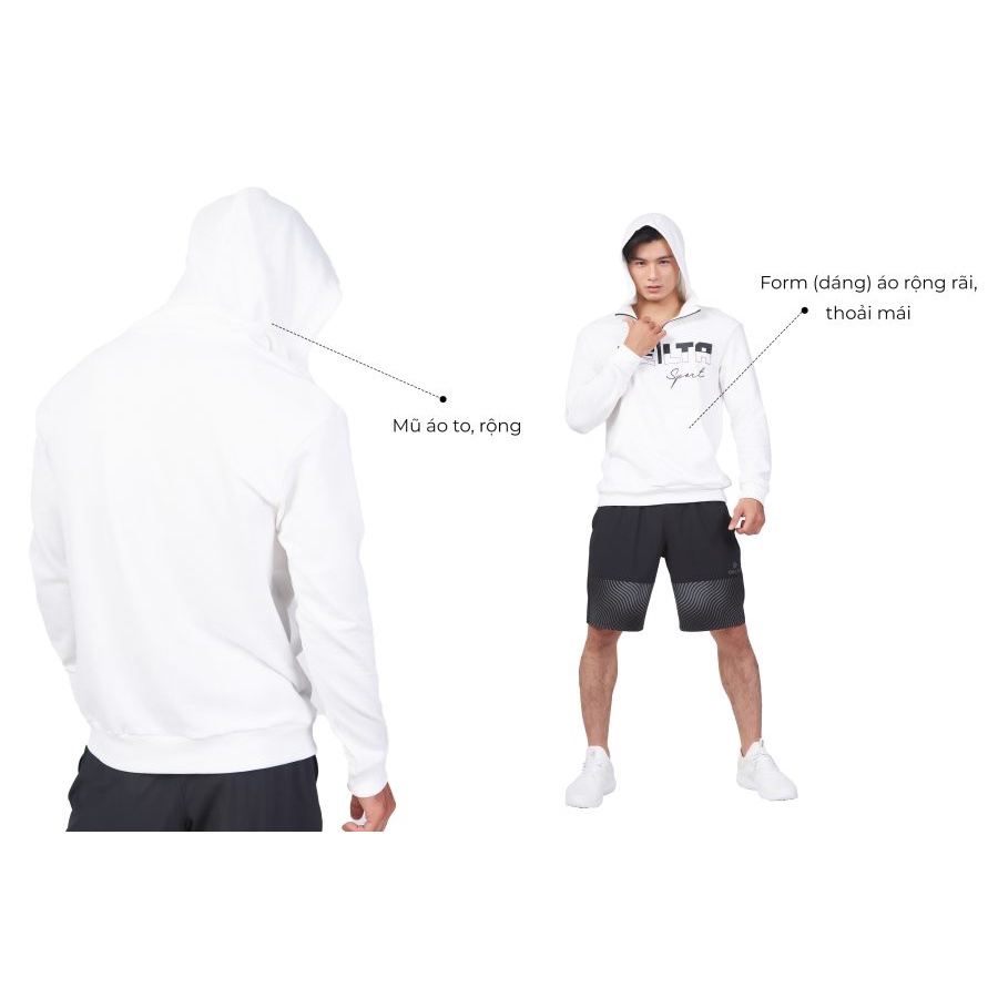 Áo Hoodie Nam French Terry phối khóa cổ HD027M0 chất liệu giữ form tốt, mềm mại, thấm hút và thoáng mát