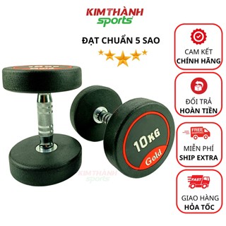 Tạ tay cao cấp , tạ đơn Goldnova 10kg (Jodan2023) lõi thép bọc cao su tập gym tại nhà tập squat nam nữ - KIM THÀNH SPORT