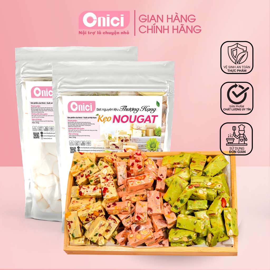 Set nguyên liệu kẹo nougat thượng hạng Onici