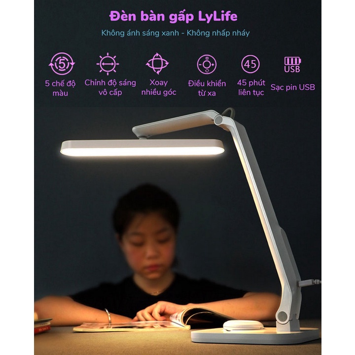 Đèn Bàn Gập Xoay 360 Lylife