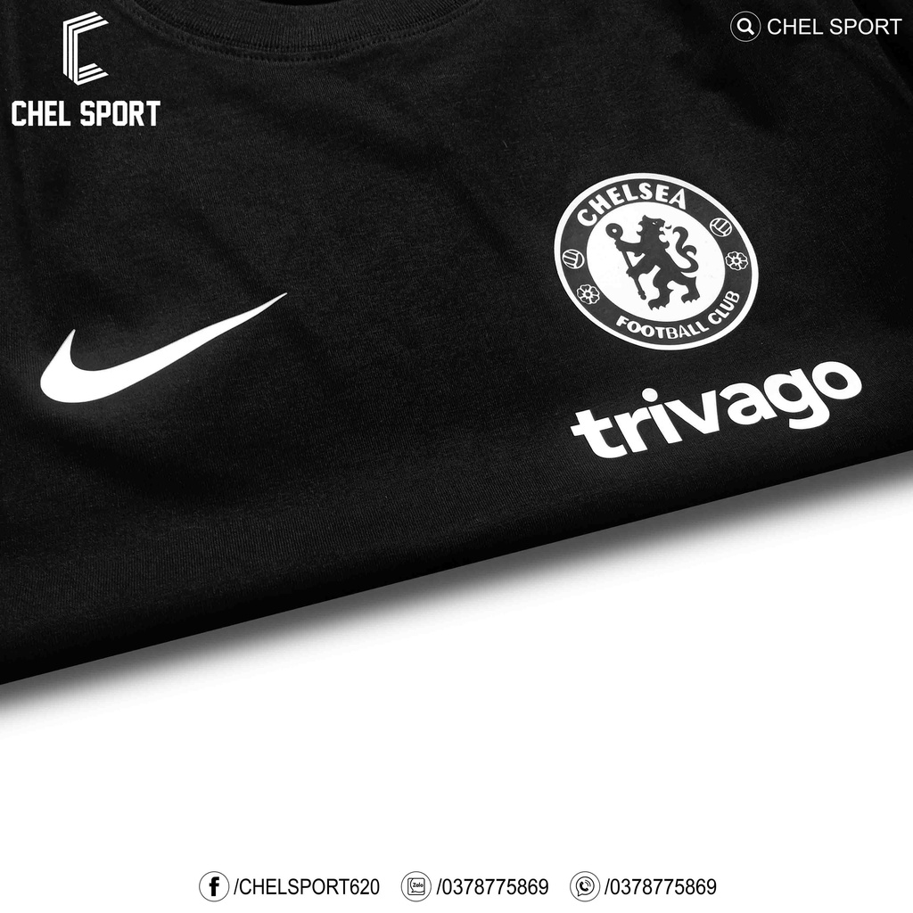 Áo thun logo thêu Chelsea 100% cotton
