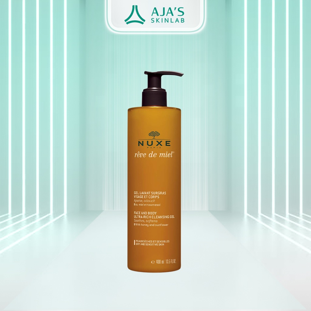 Gel rửa mặt và tắm toàn thân Nuxe Reve De Miel Face And Body Ultra-Rich Cleansing 400ml - AJA'S SKINLAB