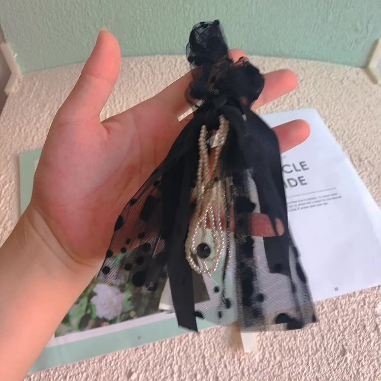 Dây Buộc Tóc Đính Ngọc Trai Và Nơ Phong Cách Hàn Quốc Cho Nữ