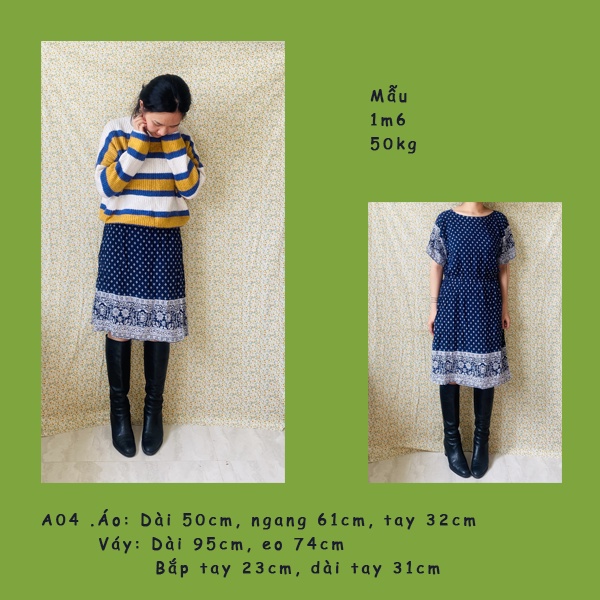 Set áo len cùng váy 2hand