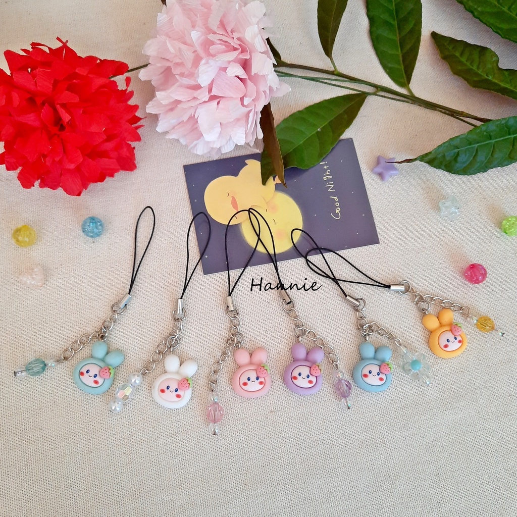 (Nhiều mẫu) Móc khóa charm nhựa hình dễ thương - Phụ kiện dây treo túi xách balo chìa khóa điện thoại handmade