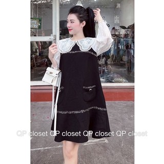 Váy babydoll pha cổ ren siêu xinh