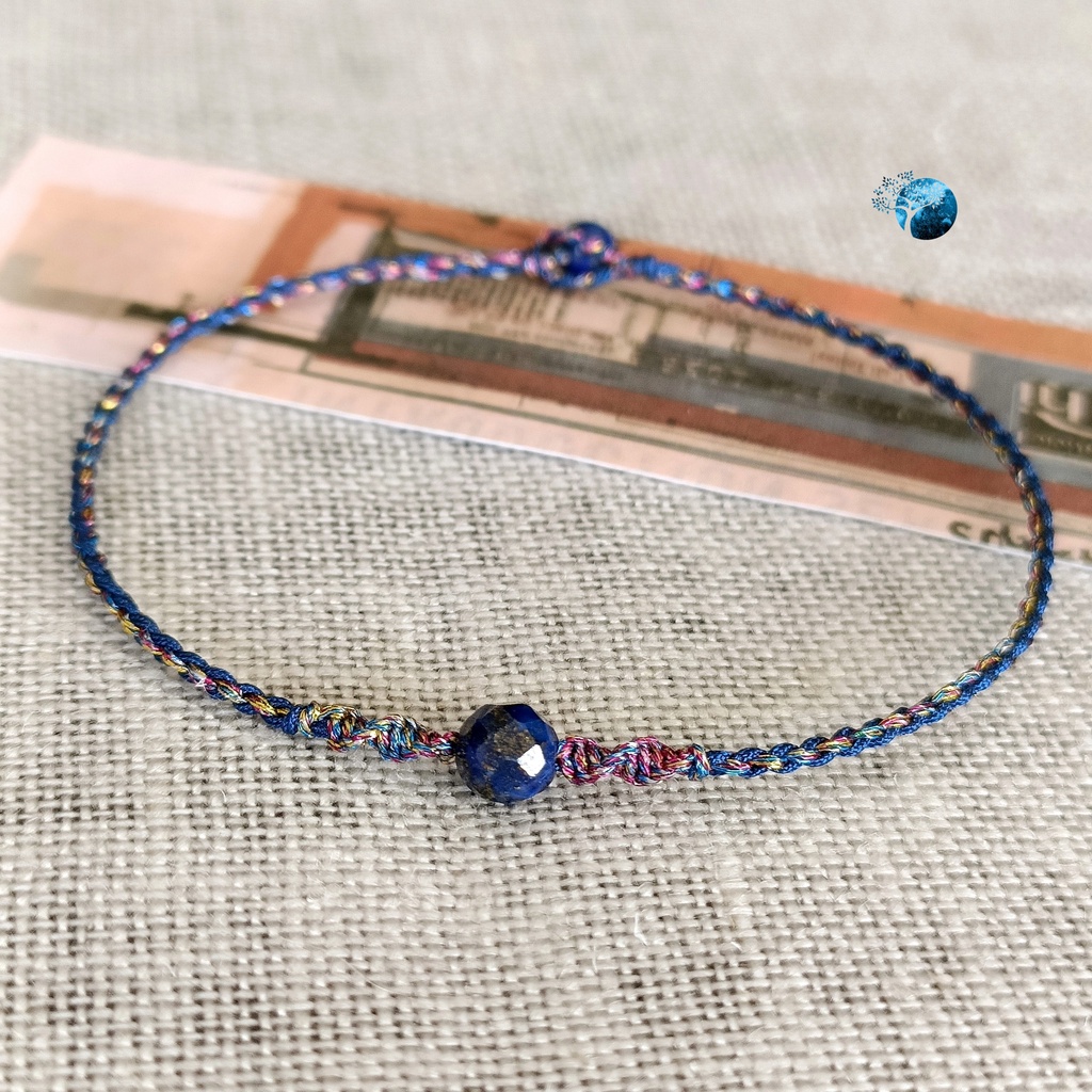 Vòng tay tết dây đá l.apis l.azuli