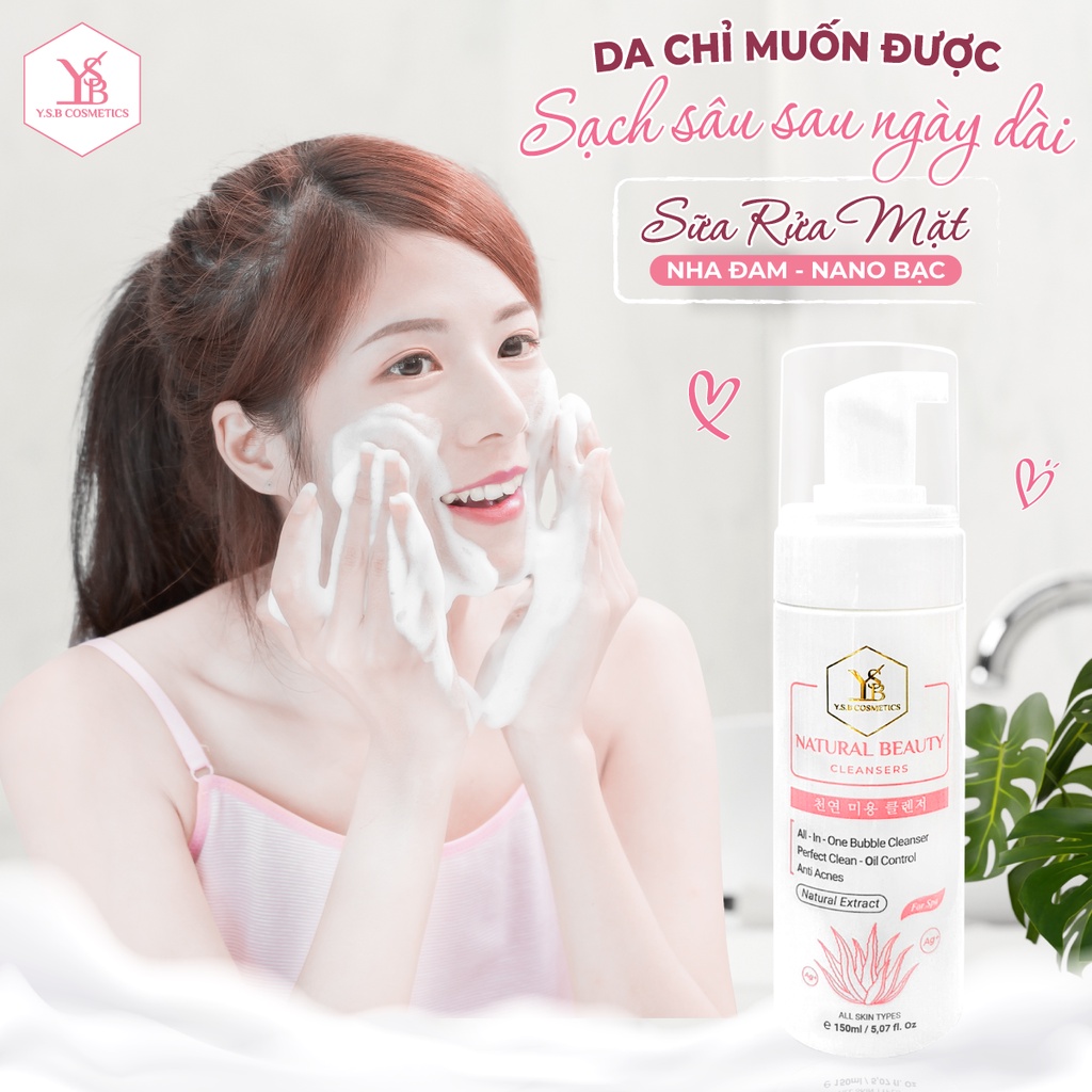 Sữa rửa mặt Nha Đam Nano Bạc NATURAL BEAUTY CLEANSERS