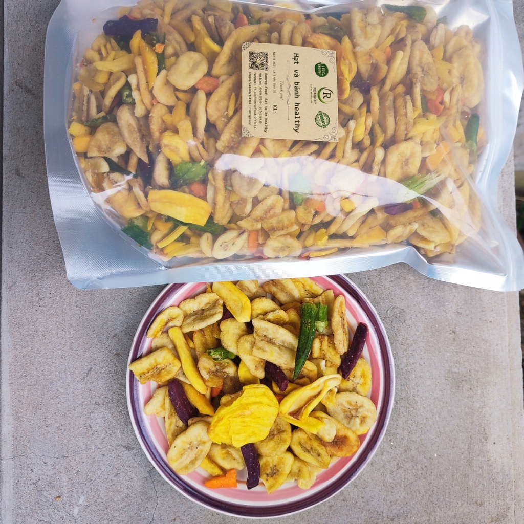 Combo 1kg mít sấy vụn 1kg thập cẩm sấy vụn giòn ngon RomropFood