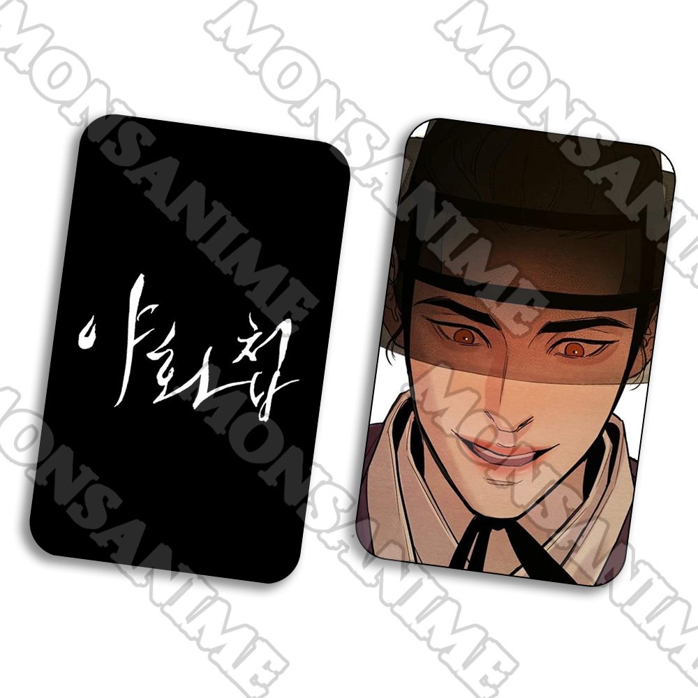 Ảnh card bo góc in hình DẠ KÝ ver CHỮ TRẮNG NỀN ĐEN BL manhua thẻ bo viền 5*8cm anime chibi 1 tấm