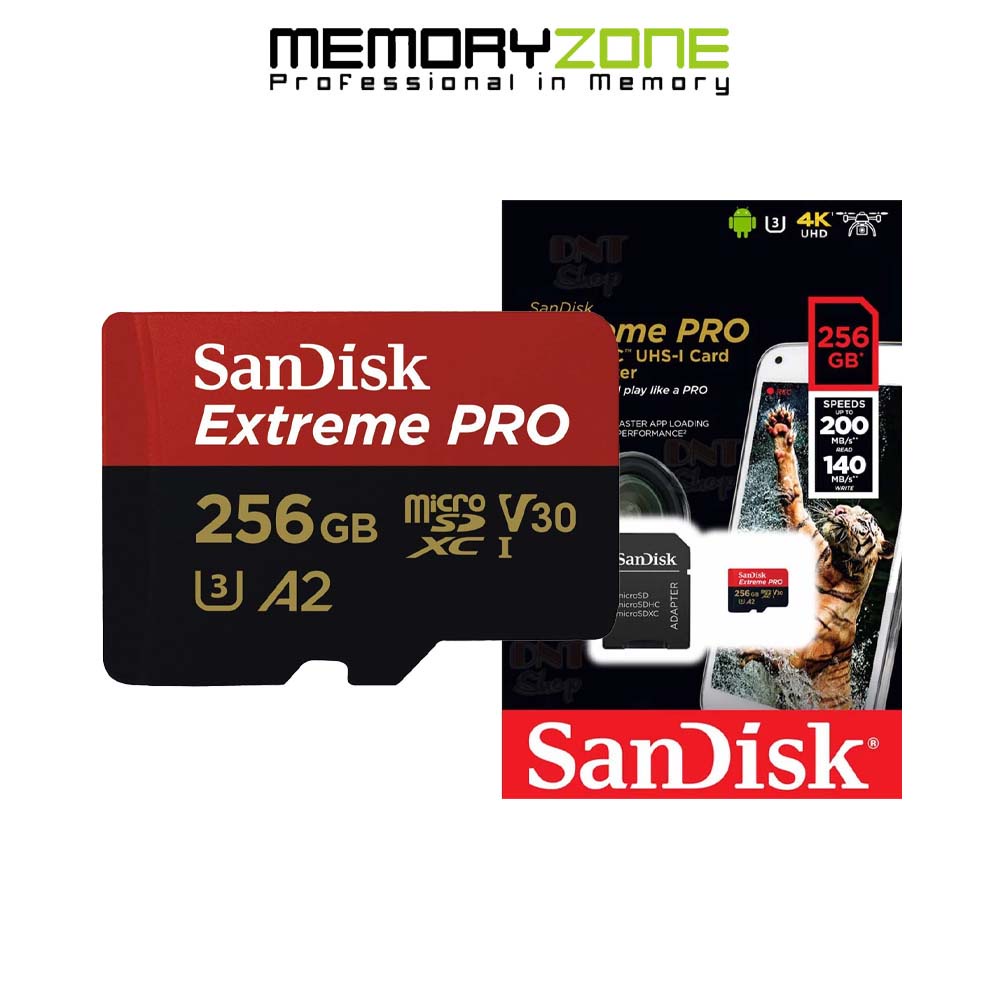 Thẻ Nhớ MicroSDXC Sandi Extreme Pro V30 A2 256GB 200MB / s Sdsqcd-256G-GN6MA