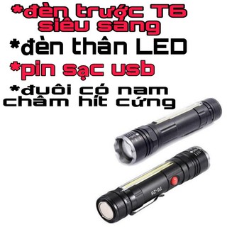 Đèn pin siêu sáng T6-26 pin sạc USB