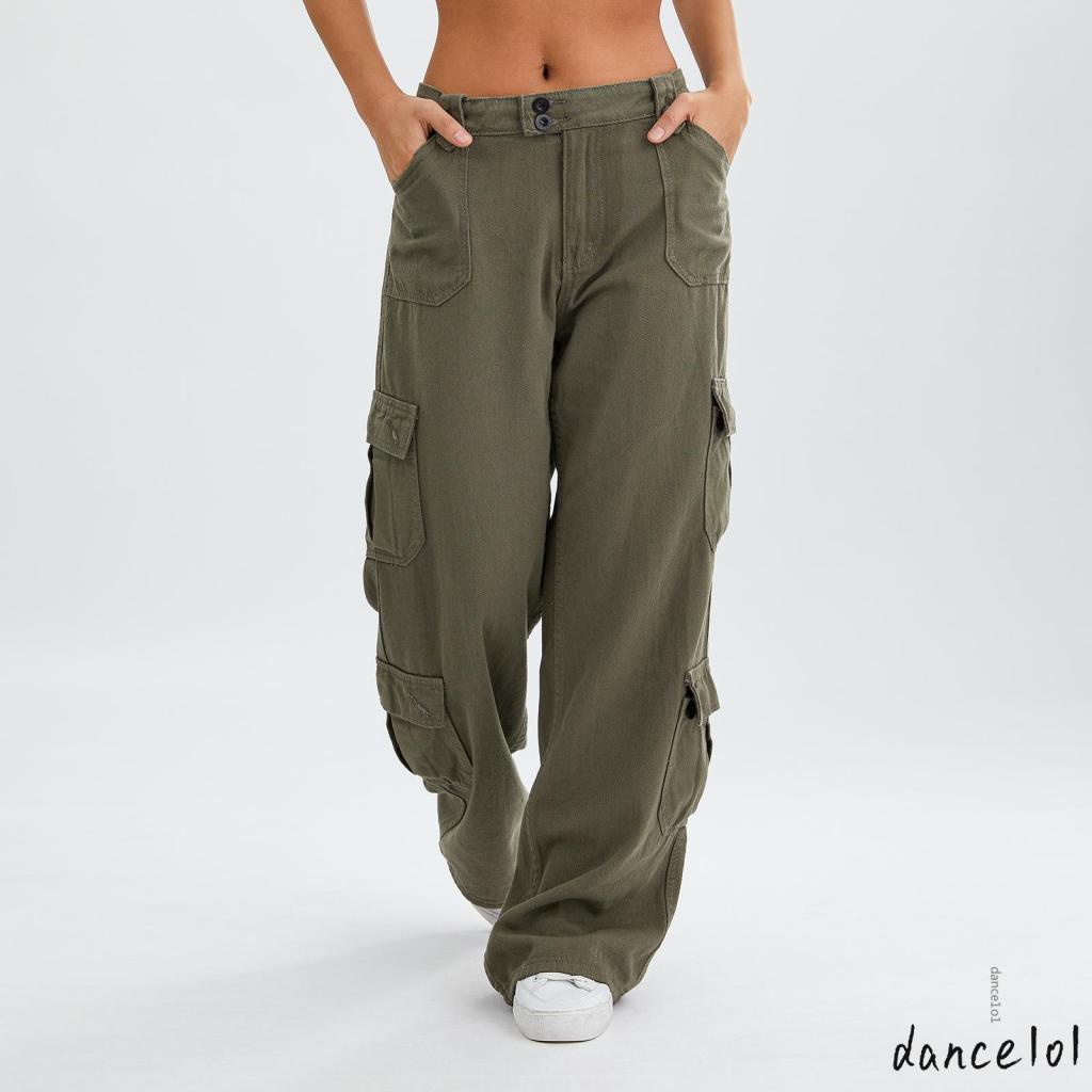 Quần Jeans Nữ Lưng Thấp Phối Khoá Kéo Phong Cách Vintage dance1o1