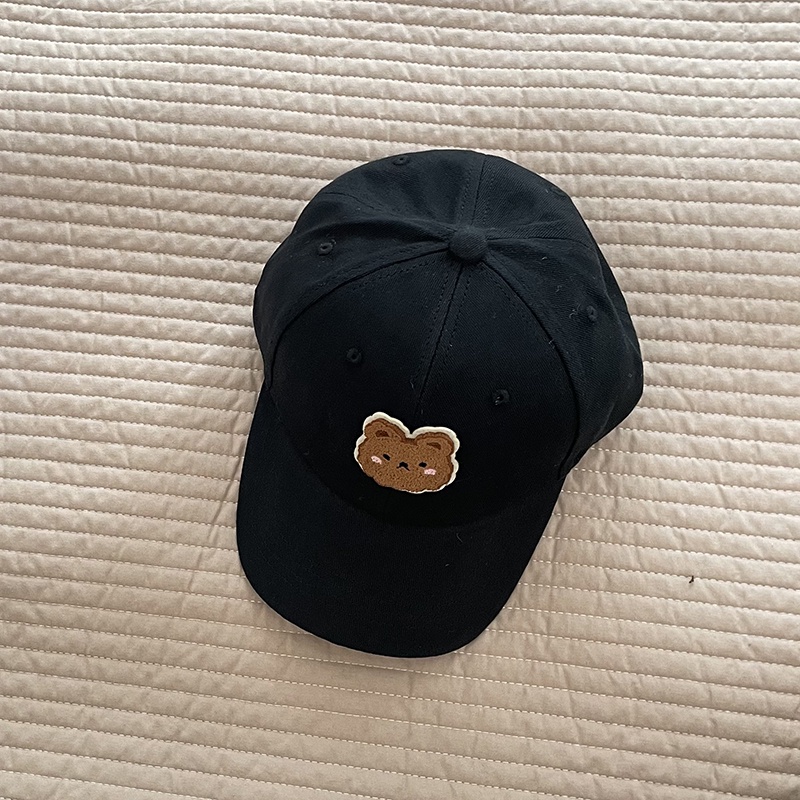 Mũ Lưỡi Trai Vải Hình Gấu Trung Tính Phiên Bản Hàn Quốc Cho Trẻ Em
