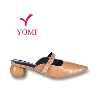 Sục Nữ YOMI Sục Mules Quai Ngang Vân Da SY0674H