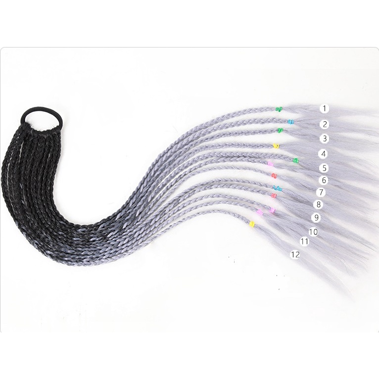 Tóc giả MISS FANCY thắt bím dài 60cm phong cách hip hop thời trang cá tính cho nữ