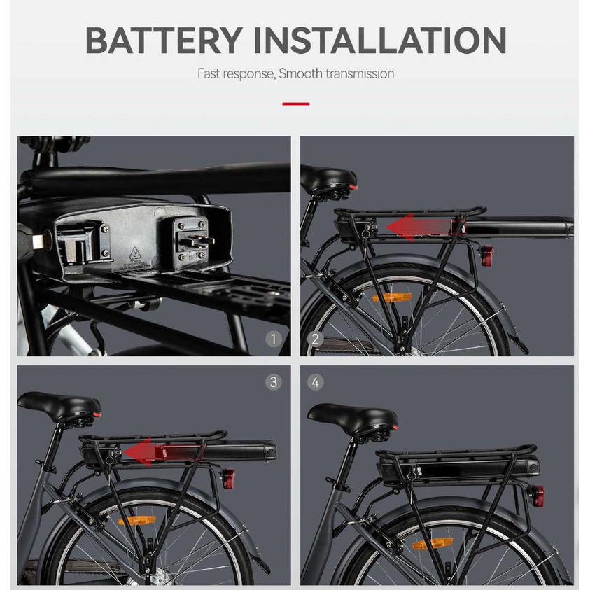 Xe đạp điện trợ lực, Pin lithium cao cấp tiêu chuẩn Châu Âu LNC06