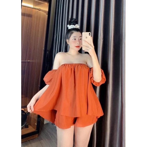 SALE | SET TRỄ VAI LỤA PHỐI QUẦN SORT FORM RỘNG ULZZANG