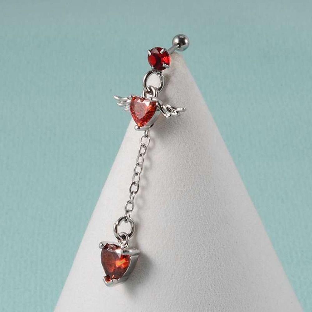 LOMBARD Bông Tai Dáng Dài Hình Đôi Cánh Phong Cách Hàn Quốc Thời Trang Cho Nữ