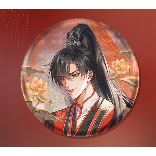 Huy hiệu IN HÌNH Husky và sư tôn mèo trắng của hắn anime chibi dễ thương