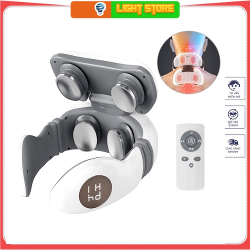 Máy Mát Xa Cổ - Máy Massage Vai Cổ - 6 Đầu Mát Xa Thông Minh, 12 Mức Cường Độ Tác Động Lên Vùng Cổ Hỗ Trợ Giảm Đau Mỏi