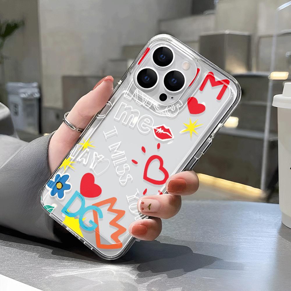 Ốp Điện Thoại Tpu Trong Suốt In Chữ Miss You Love Thời Trang Cho iphone 14promax 13 12 11 7Plus 7 8 X XR XSMax
