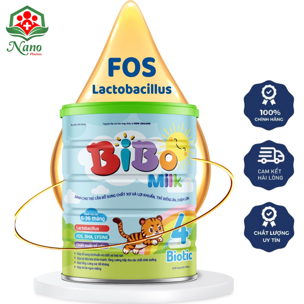 SỮA BỘT BIBO MILK BIOTIC(6-36 tháng) ( cải thiện tiêu hoá giảm táo bón) Tăng cường hấp thu các chất dinh dưỡng