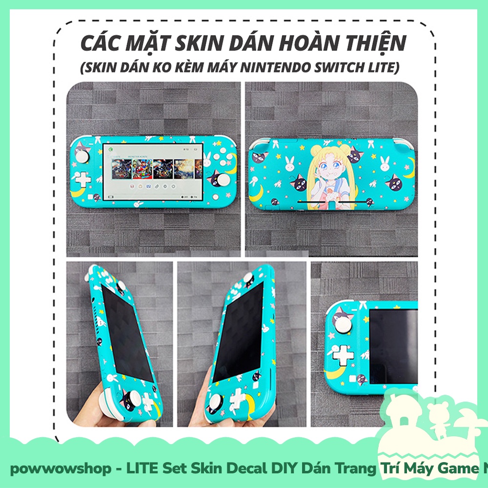[Sẵn VN - Hỏa Tốc] LITE Set Skin Decal DIY Dán Trang Trí Dành Cho Máy Game Nintendo Switch Lite Game Anime Manga