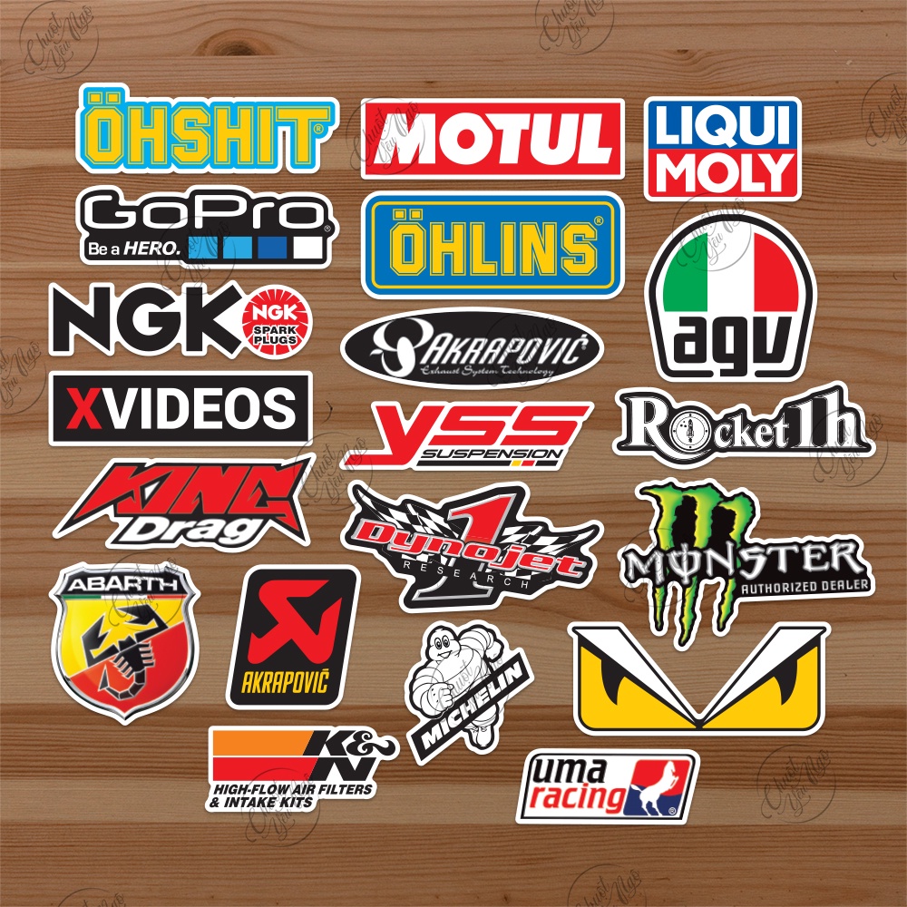 Combo 20 logo tem decal dán xe không trùng
