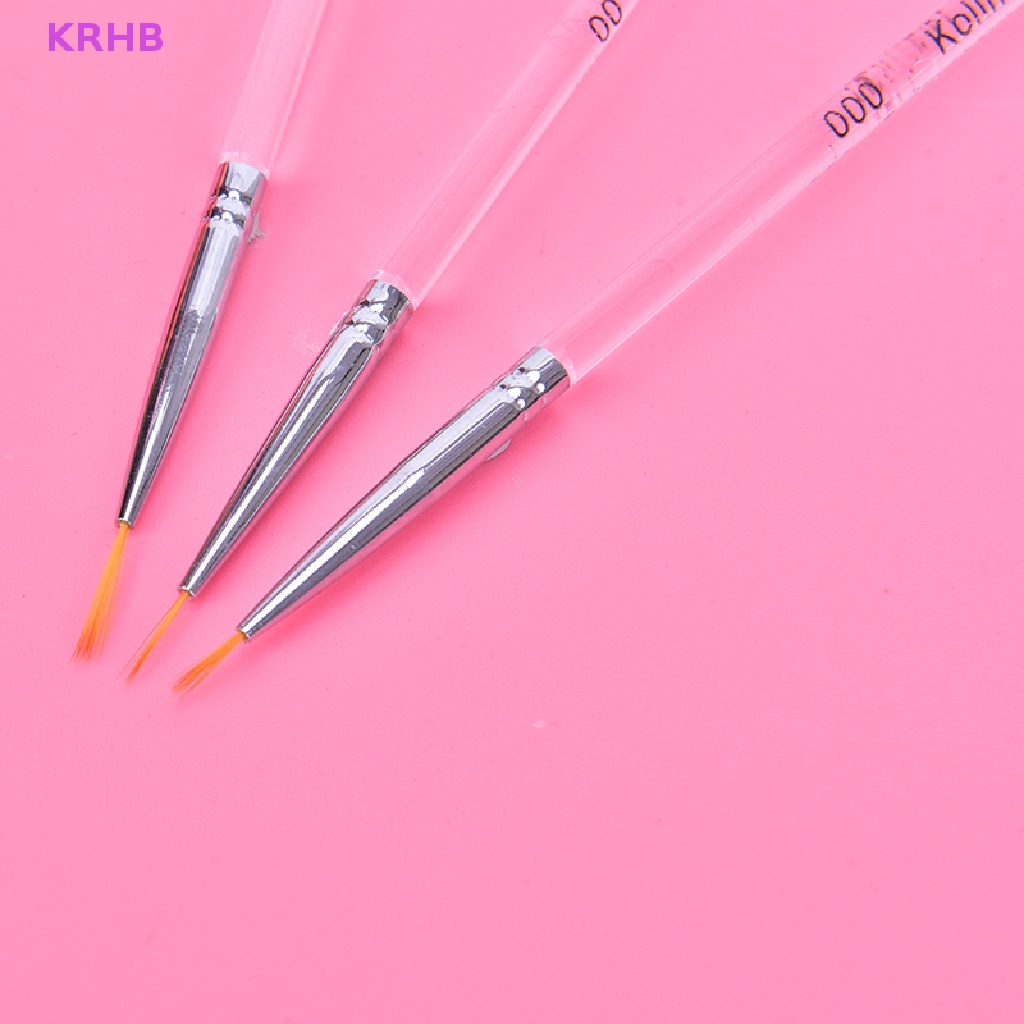 Set 3 Cọ Vẽ Trang Trí Móng Tay Nghệ Thuật 7 / 9 / 11mm Mới