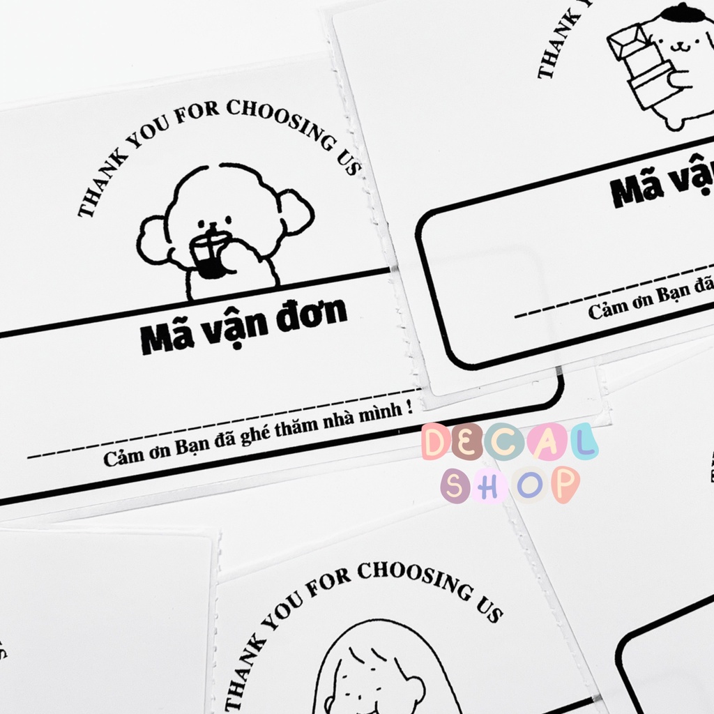 Phiếu ghi mã vận đơn có keo sẵn 7,6x13cm