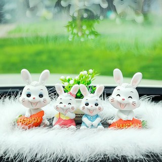 Set Decal thỏ Happy&Lucky.Trang trí Taplo oto-Thiết kế ngộ nghĩnh trang trí phòng,bàn làm việc