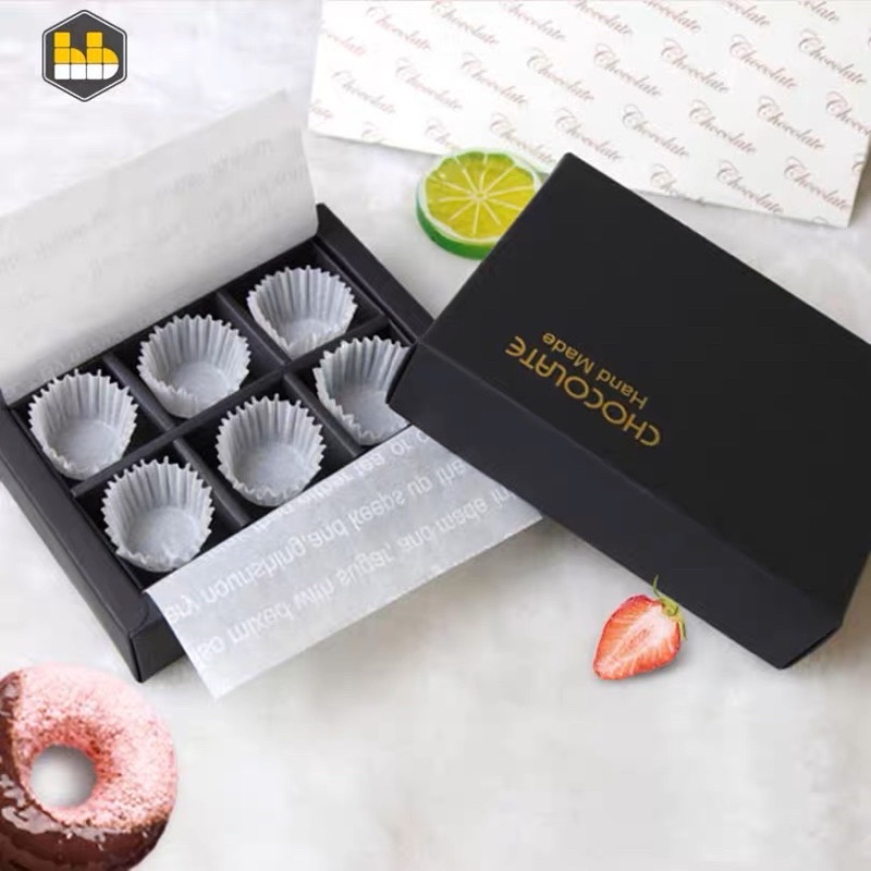 Set hộp đen chocolate (6,9,12ô) + kèm túi