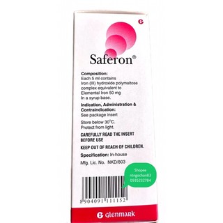 Saferon Bổ Máu Cho Cơ Thể Chai 100Ml