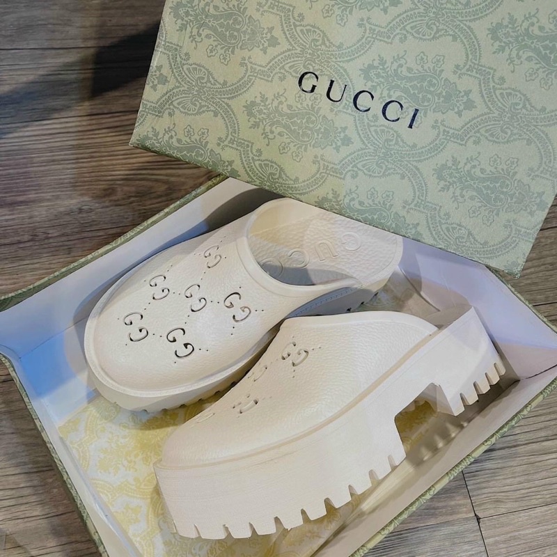 Dép Sục nhựa gucci đế cao