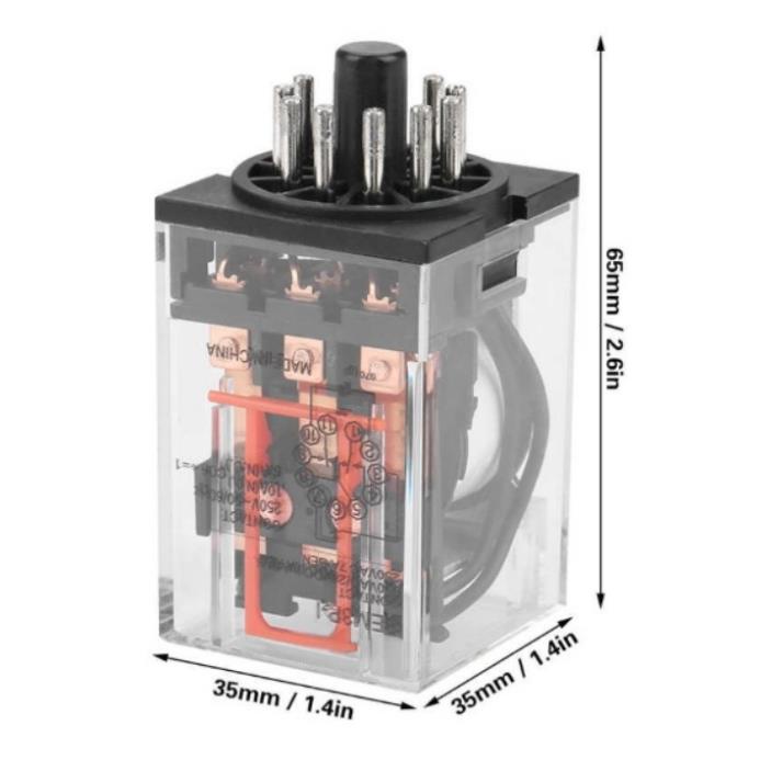 Rơ le trung gian MK3P-I relay kiếng 11 chân tròn điện áp 220VAC, 24VDC, 12VDC giá rẻ tặng kèm chân đế PF113A