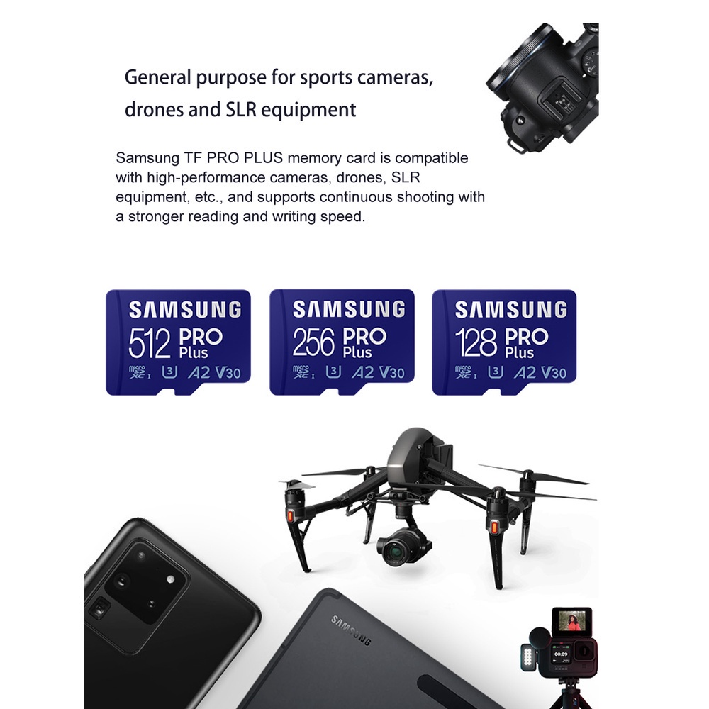 Thẻ Nhớ SAMSUNG EVO Plus 512GB 1024GB Micro SD 16GB 32GB 64GB Class 10 U1 MicroSD C10 UHS-I 128GB 256GB U3 4K Micro SDXC