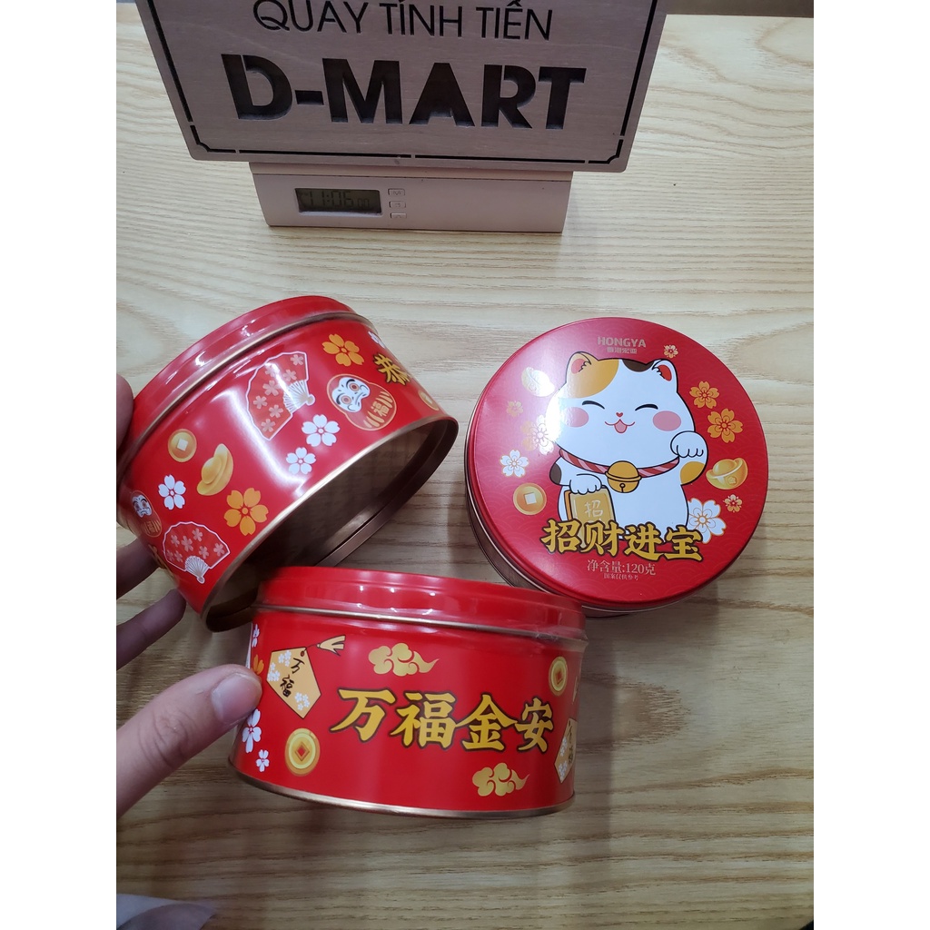 Bánh Quy Mèo Thần Tài Hộp thiếc HONYA 120g cao cấp - DATE 11/2023