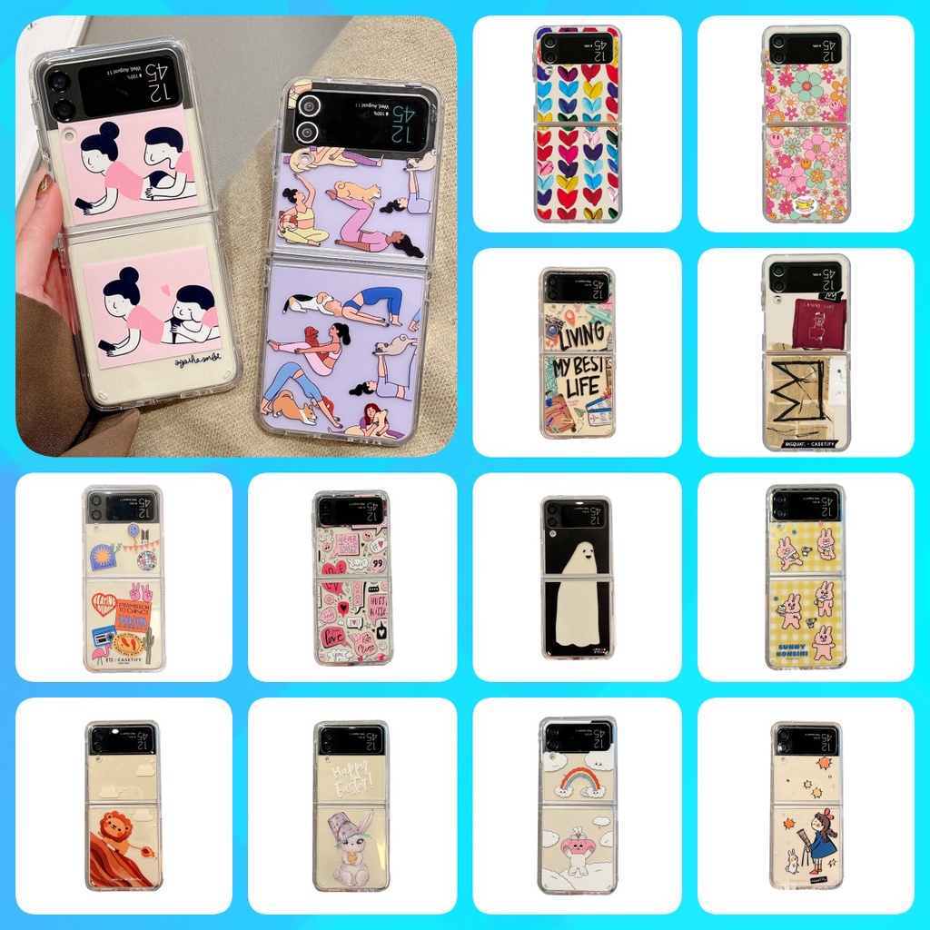 Ốp Điện Thoại Cứng Trong Suốt Họa Tiết Hoạt Hình Thời Trang Cho Samsung Galaxy Z Flip 3 5G Z Flip 4