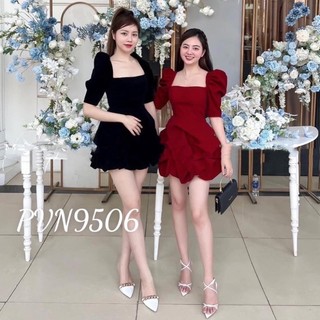 Đầm cổ xoè tay phồng bigsize_saigon