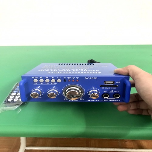 Ampli mini bluetooth AV-263b chuyên nghe nhạc bẫy chim đêm hàng siêu khỏe chạy 12v và 220v
