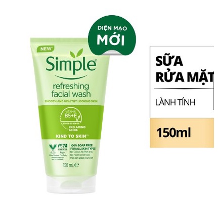 Sữa rửa mặt gel Simple lành tính sạch thoáng - cho da nhạy cảm 150ml.[HÀNG CHÍNH HÃNG CÔNG TY] HSD 2026................ | BigBuy360 - bigbuy360.vn