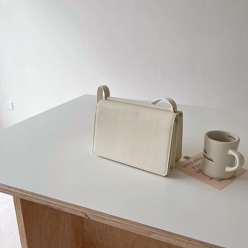 MISCHA Túi Đeo Vai Da PU Màu Trơn Phong Cách retro Thời Trang Thu Đông